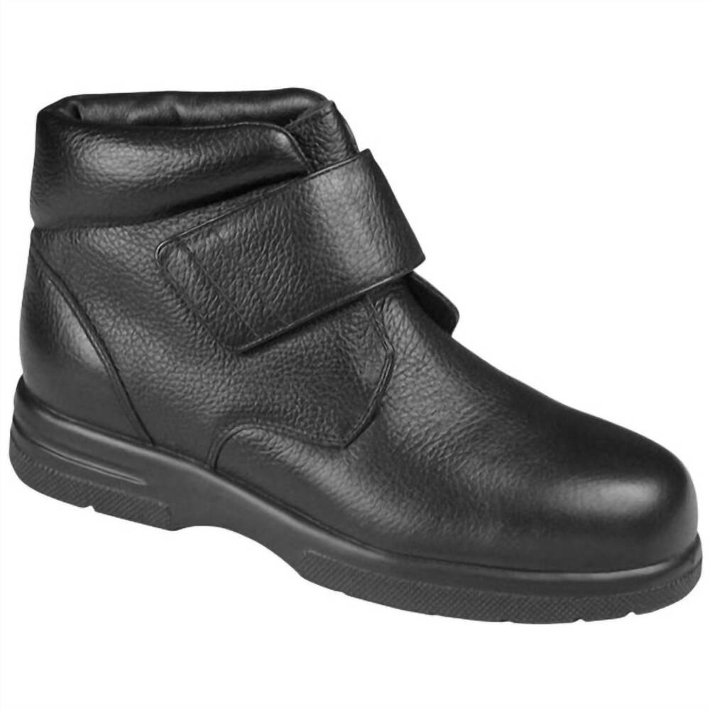 NEW DREW men's big easy boot - wide in black tumbled leather